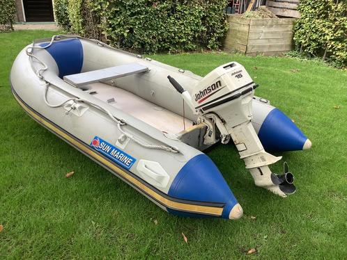 4 p. rubberboot airdeck Sun Marine met 15 pk Johnson motor