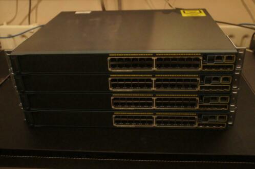 4 stuks Cisco Catalyst 2960S, type C2960S-24PS-L