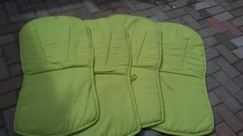 4 Tuinstoelkussens lime groen