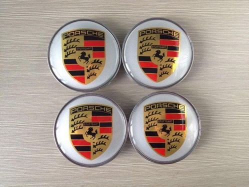 4 x Porsche 68 mm Naafdop Dop Naaf Velgdop Velg Deksel