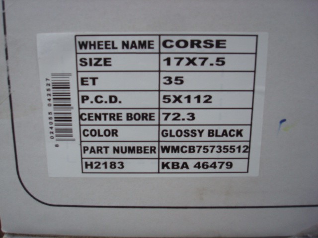 17 Inch Momo Corse Black 5x112 7,5J ET35 Naaf 72,3