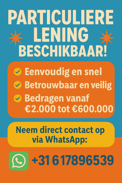 Particuliere lening – Snel & Betrouwbaar – Wonend in Nederland en België 