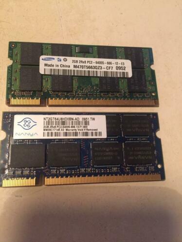 4gb DDR2 PC2 (2x 2gb) laptop werkgeheugen