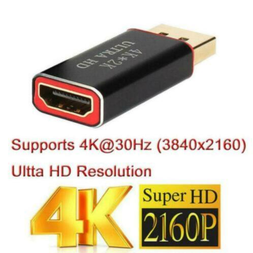 4K Ultra HD Displayport Male v 1.2 naar HDMI Female Adapter