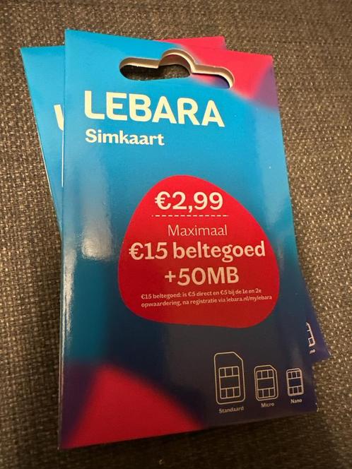 50x Lebara sims met beltegoed