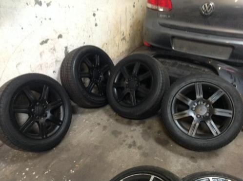 5x112 seat leon vw audi velgen 16 inch zwart met banden