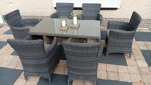 6 persoons diningset wicker  tuinset