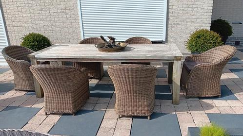 6 persoons wicker diningset  tuinset