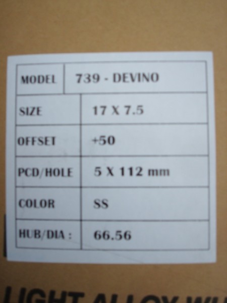17''inch Devino Velgen en Banden Steek 5x112