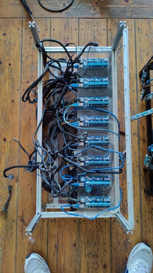 8 GPU mining rig - H110 Pr BTC - Celeron - 16GB -  2x PSU