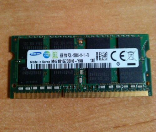 8GB DDR3 1600 Mhz Samsung geheugen
