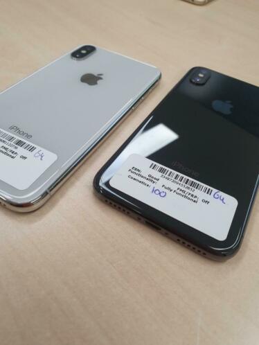AANBIEDING Apple iPhone X 64GB Silver en Zwart  Garantie 