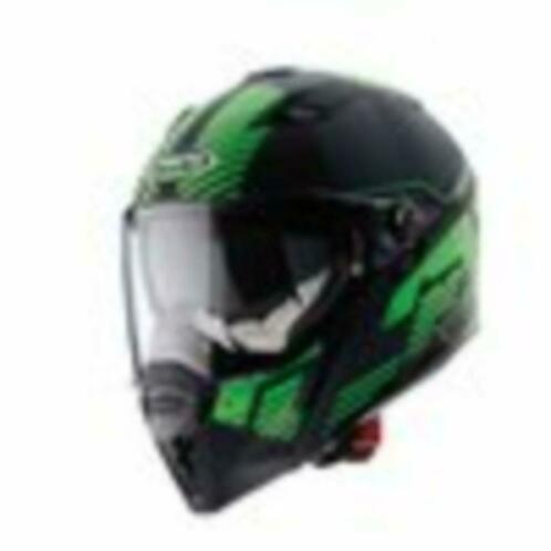 Aanbieding Caberg helm STUNT BLIZZARD zwart-groen.