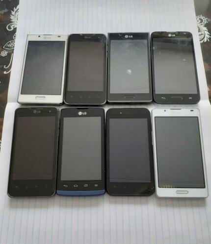 Aangeboden partij van 8 stuks lg telefoons