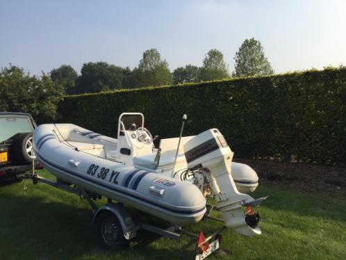 AB rib 430 met 60pk johnson en riba kanteltrailer 