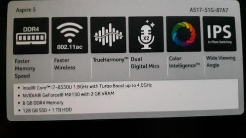 Acer aspire5 A517-51G-87A7 ,kijk naar Beschrijving