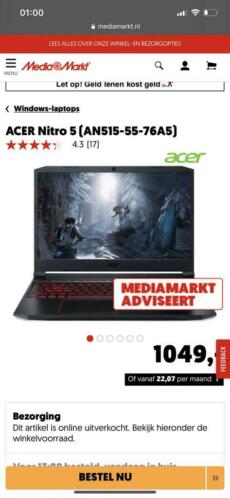 Acer nitro V Gaming Laptop