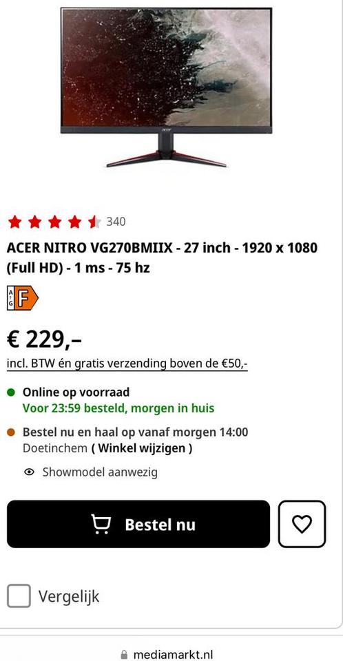 Acer Nitro VG270 Game monitor