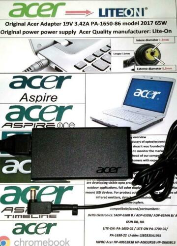 Acer PA-1650-86 19V 3.42A 65W Originele Adapter 5.5 x 1.7mm
