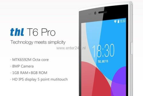 AchtCore smartphone 5034 THL T6pro 9GB 8MP Octacore FullHD bl