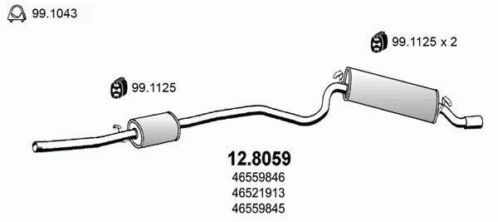 Achterdemper Einddemper Fiat Seicento 1.1 uit voorraad