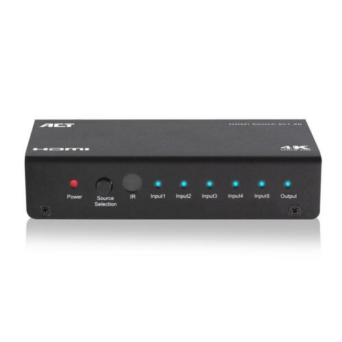 ACT AC7840 HDMI Switch 5 Poorts 3D 4K  Afstandsbediening