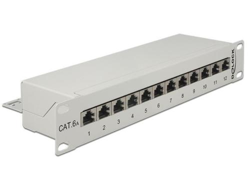 ACTIE DeLOCK 10039039 Patch Panel - 12 poorten - CAT6a (1U)