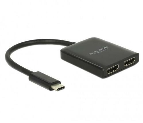 ACTIE DeLOCK USB-C naar 2x HDMI splitter met DP Alt Mode