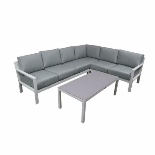 ACTIE Grote Loungehoek Dallas aluminium white NU  699,-