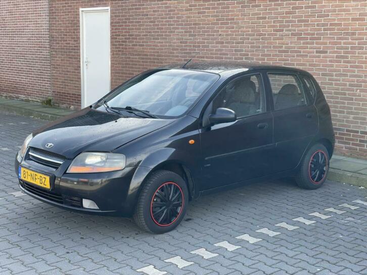 ACTIE, VANDAAG 1000,- Daewoo Kalos 1.4 2003 Zwart