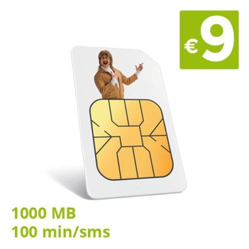 ACTIE Youfone Sim Only 100 minsms  1000MB slechts 9