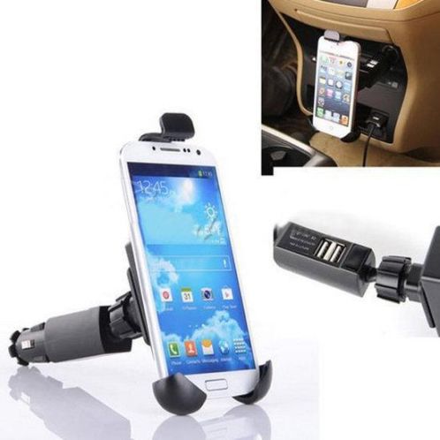 Adjustable Rotation Dual USB Cigarette Lighter Mount Hold...