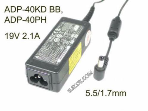 ADP-40KD BB laptop- oplader  40W  19V (kleine pin) - zgan