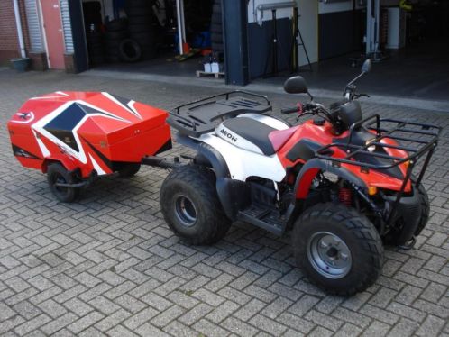 Aeon quad 180cc met achteruit  aanhanger  kenteken