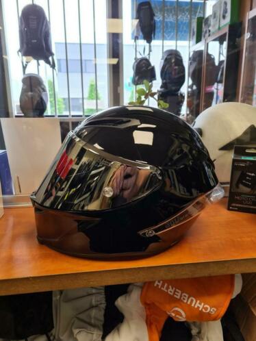 AGV corsa r, race helm, zwart met spiegel vizier. Maat ms