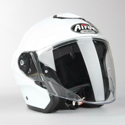 Airoh Hunter Simple White Gloss (Jethelmen, Motorhelmen)