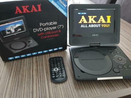 Akai portabledraagbaredraadloze dvd speler met usb en sd