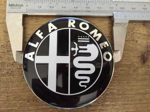 ALFA embleem logo ZWART 7.4 cm Mito 147 156 159 166 GT etc