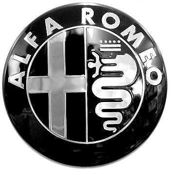 ALFA ROMEO embleem  logo STUUR 5.65 CM zwart  wit 