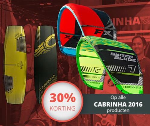 ALLE Cabrinha 2016 kites, 30 korting bij Kitestuff TIP