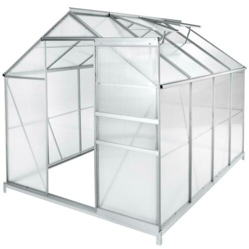 Aluminium broeikas polycarbonaat met fundament - transparant