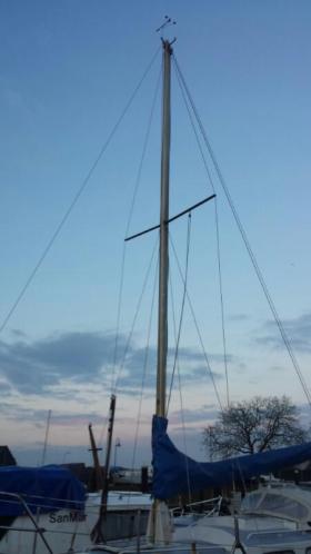 aluminium mast met zeilen en toebehoren 