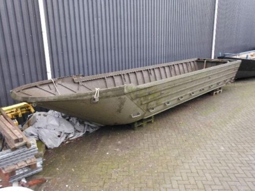 aluminium pontoon boten ex-legerboot 9 x 2 meter. 1944