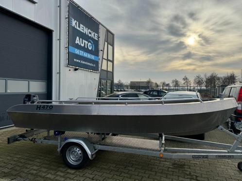 Aluminium Sloep H-470 NIEUW, complete set, trailer en motor