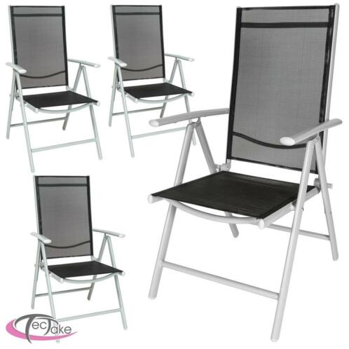 aluminium tuinstoel  tuin stoel (4st) zilver - zwart 401632