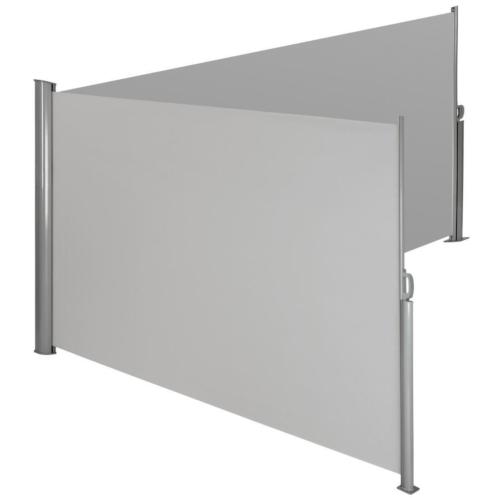 aluminium windscherm - dubbel - 160x600 cm - grijs - 402331