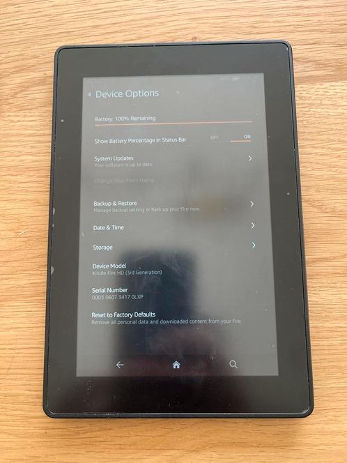 Amazon Kindle Fire e-reader en tablet. 3rd gen. Engels.