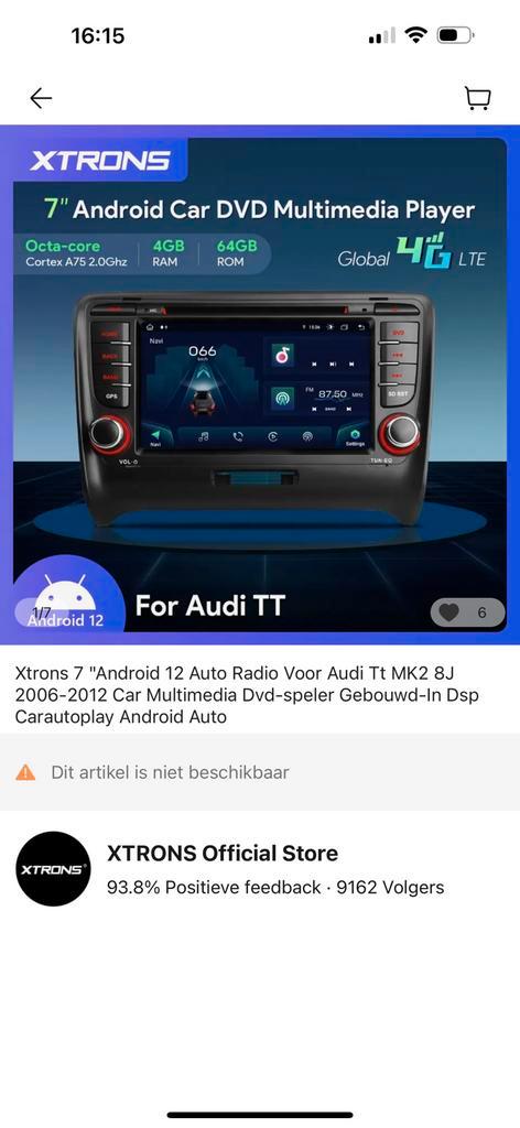Android Auto Radio Voor Audi Tt MK2 8J 2006-2012