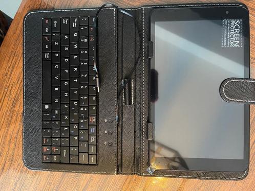 Android tablet incl toetsenbord en leder hoesje