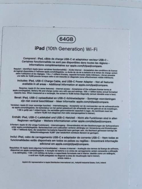 Apple ipad 2023, 10e generatie, blauw, wifi, 64GB